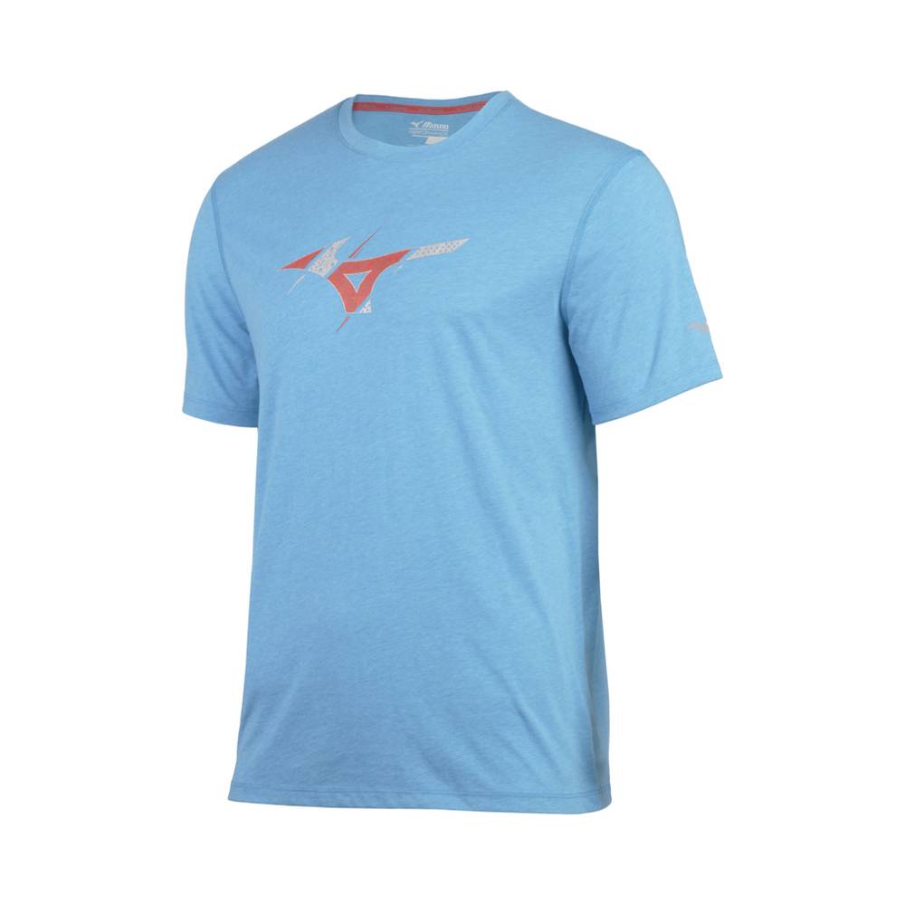 Panske Tričko Mizuno Inspire Graphic Modre Vypredaj USTP76419